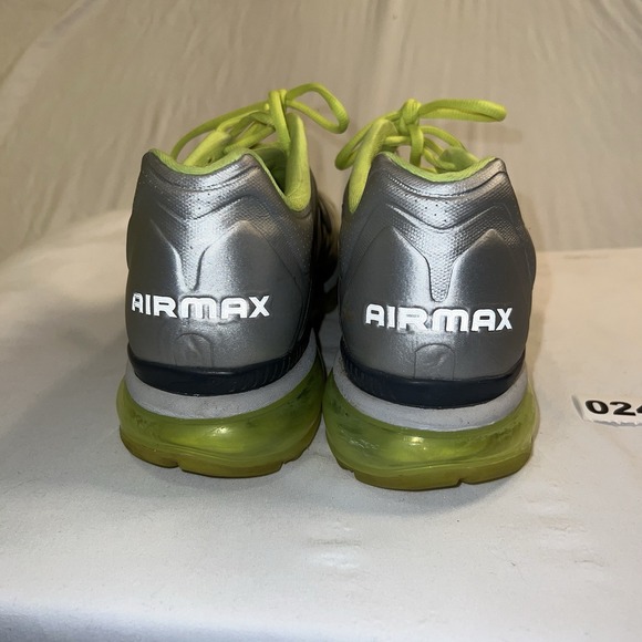 Nike Air Max Sz 12 US Mens 45 Metallic Silver Neon Volt Green 429889-015 EUC main image 5